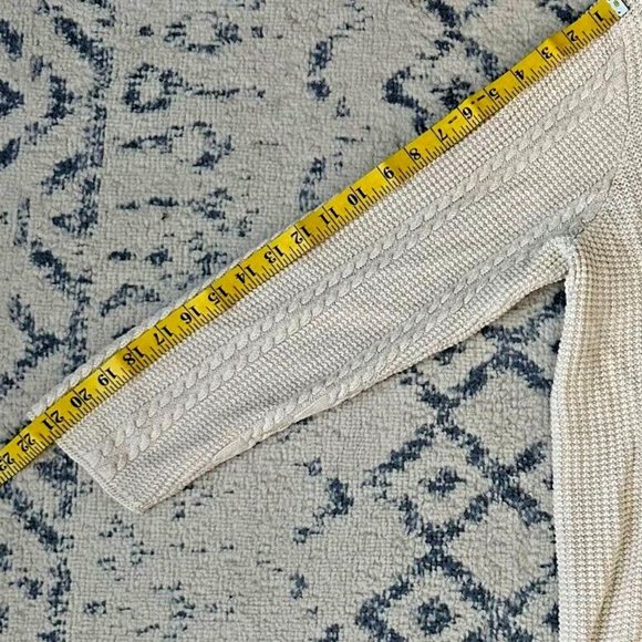 Jeanne Pierre Beige Long Sleeve Sweater Womens 1X Cable Knit Plus Size Sweater - Picture 8 of 11